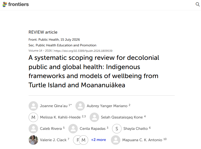 Mapping Indigenous Wellbeing: A Scoping Review for Decolonial Public and Global Health