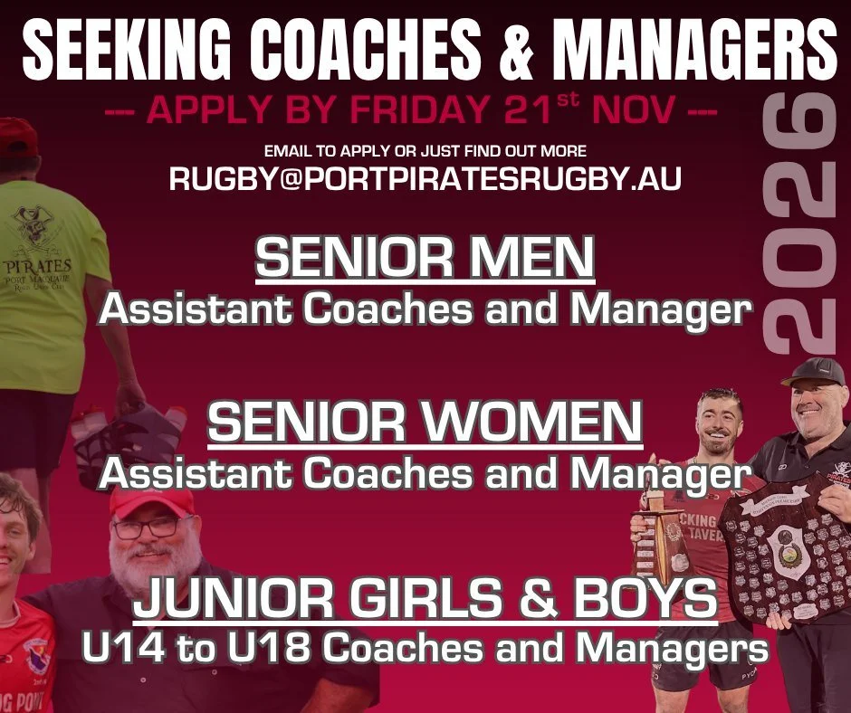 🏉 COACHES &amp; MANAGERS &ndash; JOIN THE TEAMS AT THE PORT MACQUARIE RUGBY CLUB 🏉

We're pumped to call for anyone that has an interest in being part of coaching/managing teams in the MNC Saturday Rugby competitions for 2026. Seeking passionate pe