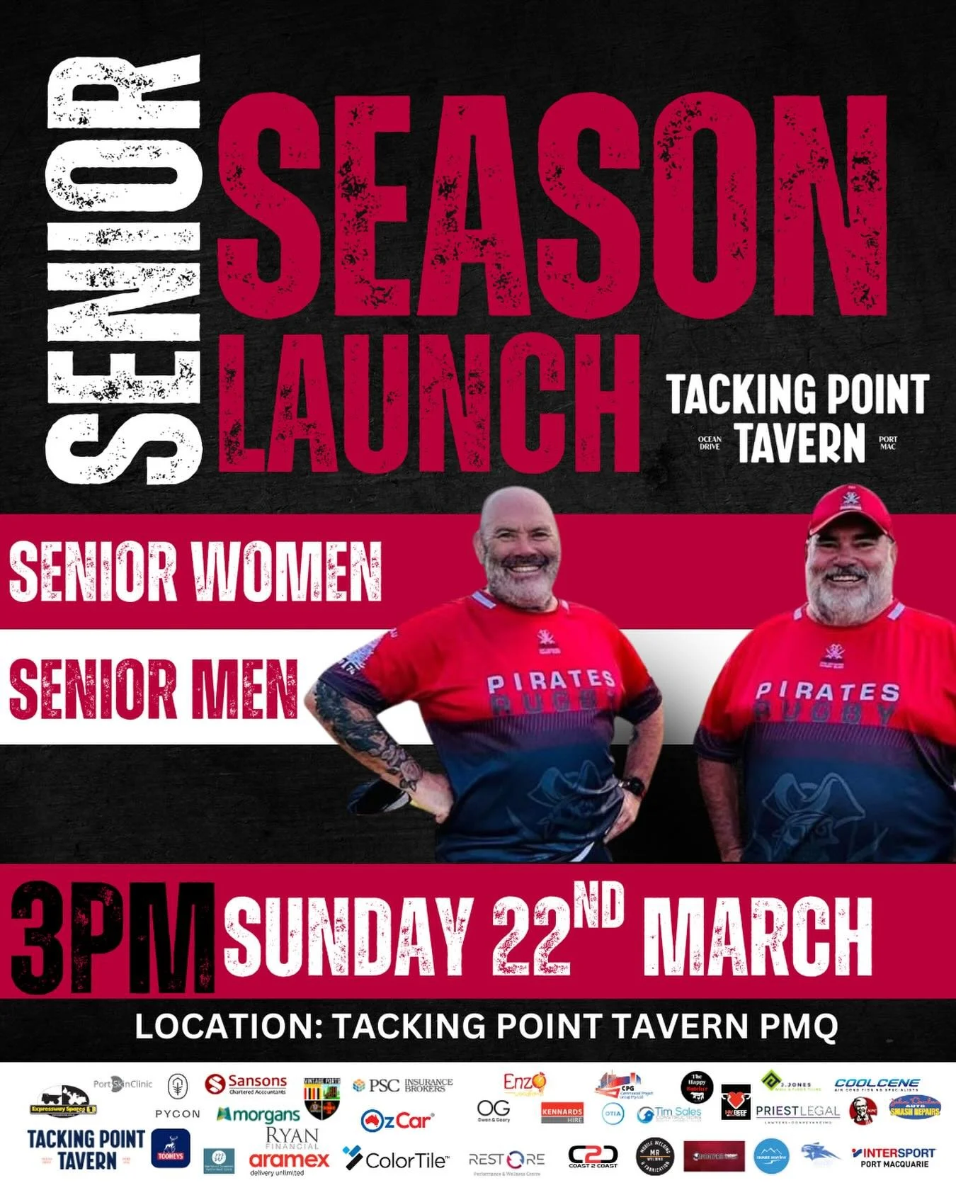 SENIOR SEASON LAUNCH 🚀 

Calling all senior pirates men and women 📣 it&rsquo;s time to officially kick off the season! 🏴&zwj;☠️

📅 Sunday 22nd March 
📍Tacking Point Tavern, PMQ 
⏰ From 3pm