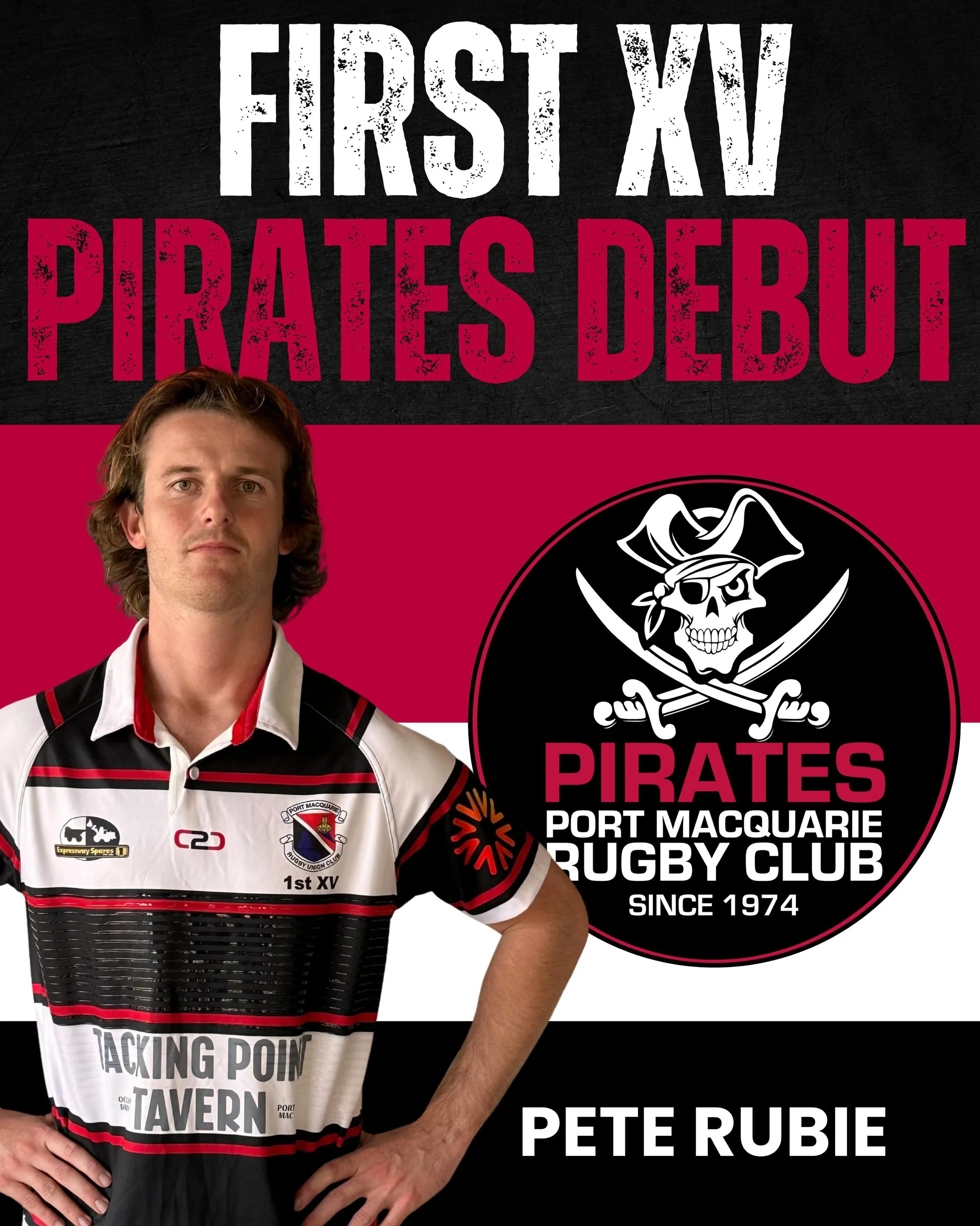 Last Saturday saw Pete Rubie make his Pirates 1st XV debut 🏴&zwj;☠️ ☠️ Pete had a cracking game at #9 🔥 Welcome aboard the pirate ship Pete! 🚢