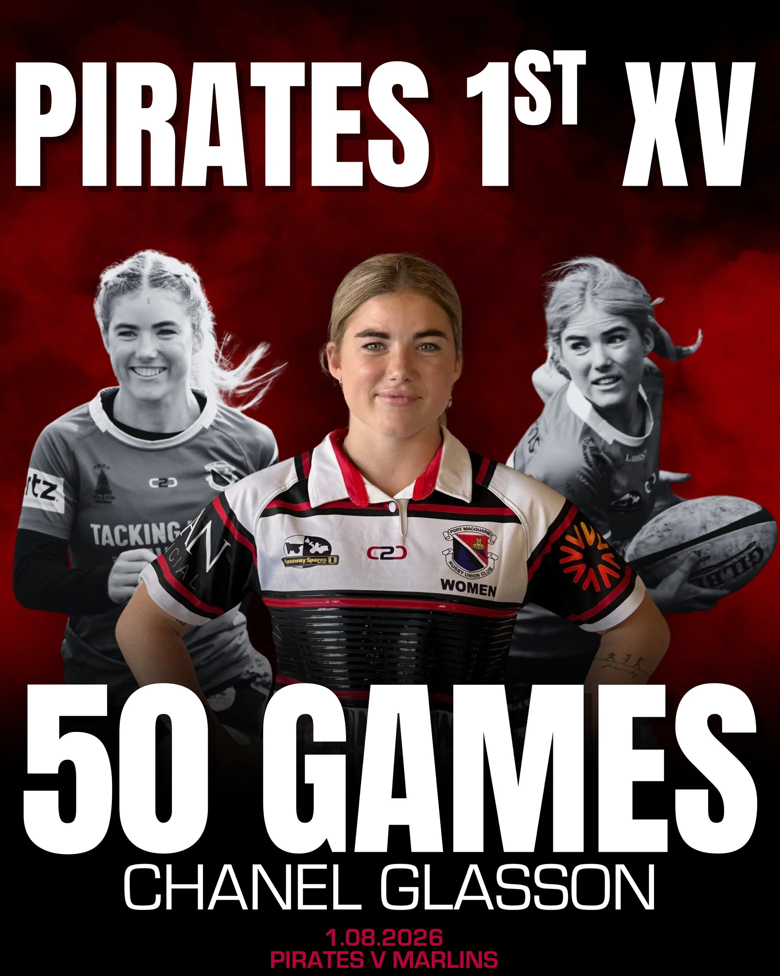 50 FIRST XV PIRATES GAMES 

Chanel Glasson 🏴&zwj;☠️

Open up a dictionary and look up the definition of &lsquo;pocket rocket&rsquo; and there&rsquo;s a picture of Chanel! Coming into first grade in 2022 looking all but 12 years old, Chanel amazed fr