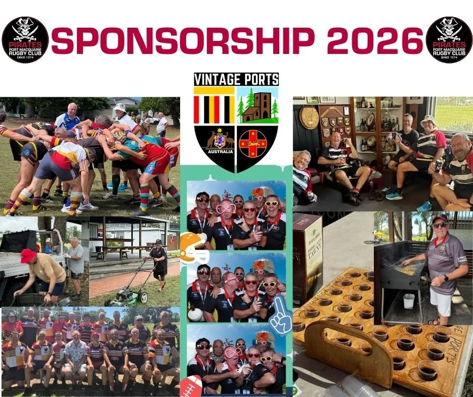 Gold Sponsor 2026. Thanks to the whole team of Vintage Ports for their unwavering support. This group of club and community legends not only provide financial support but endless hours of volunteering, along with endless humour. 

Their professionali
