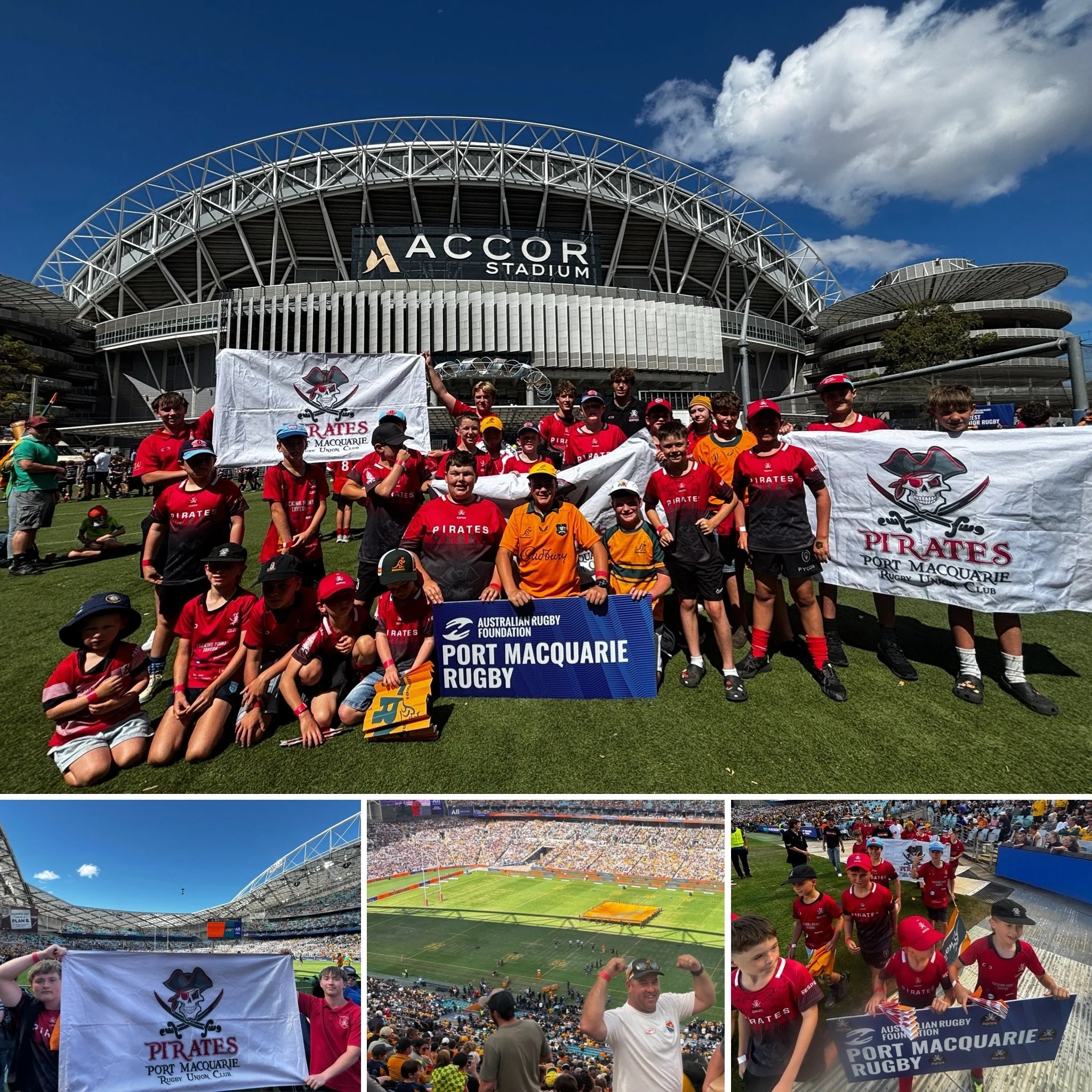 Massive thanks to @nsw_juniors and @australianrugbyfoundation for providing free tickets to an incredible day of rugby for a number of our Pirates, young and old, on the weekend at the Bledisloe Cup. 
Some massive memories made and only a handful of 