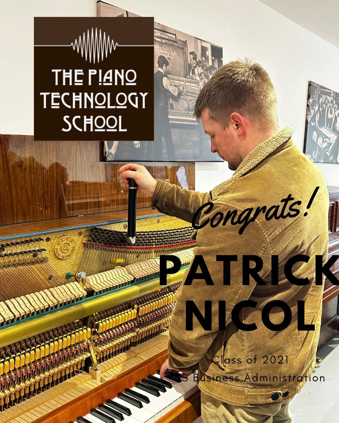 A Huge achievement - well done to Patrick on passing his PTG Tuning exam.

The Piano Technicians Guild Tuning Test is the first major step toward becoming a Registered Piano Technician (RPT) &mdash; an internationally recognised mark of professional 