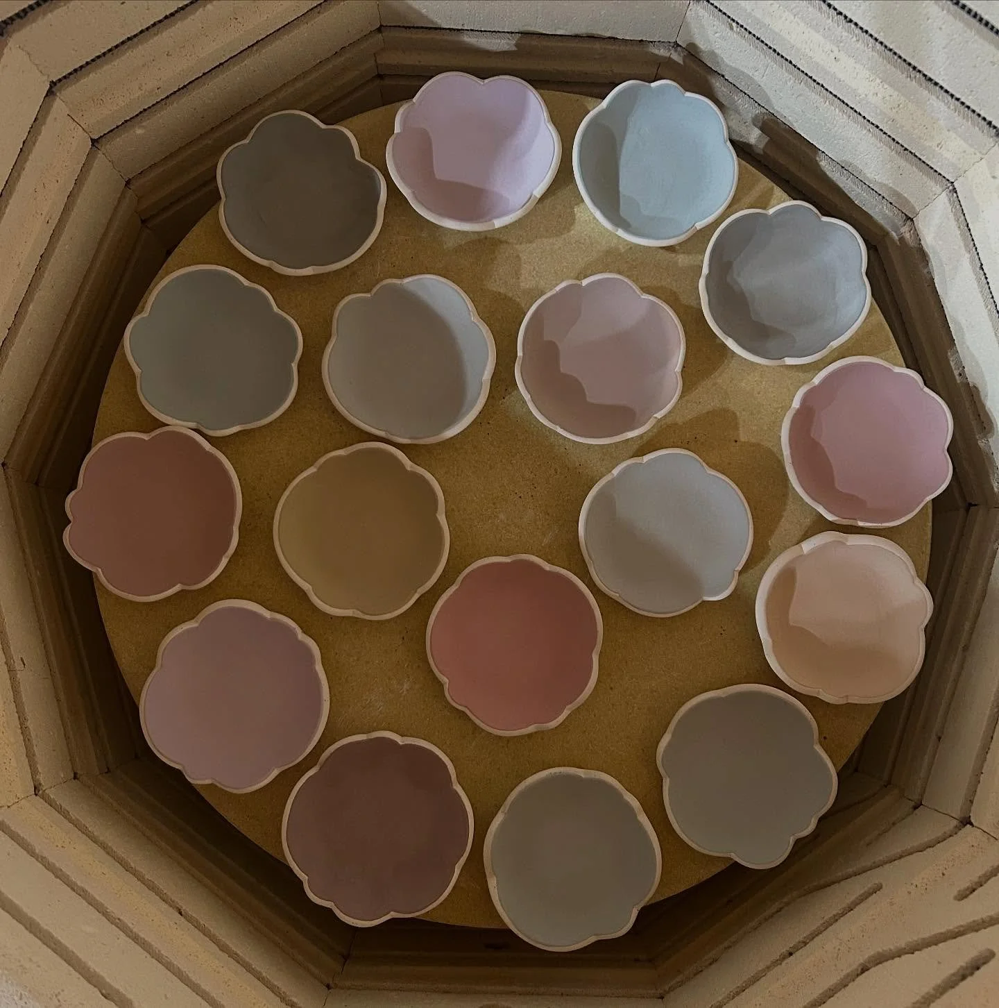 It&rsquo;s art fair season, so that means constant prayer to the kiln goddesses that the next few batches go smoothly and nothing runs! 🤞
.
.
.
.
#ceramics #pottery #functionalceramics #handmade #michiganartist #madeinmichigan #handmadeceramics #mad