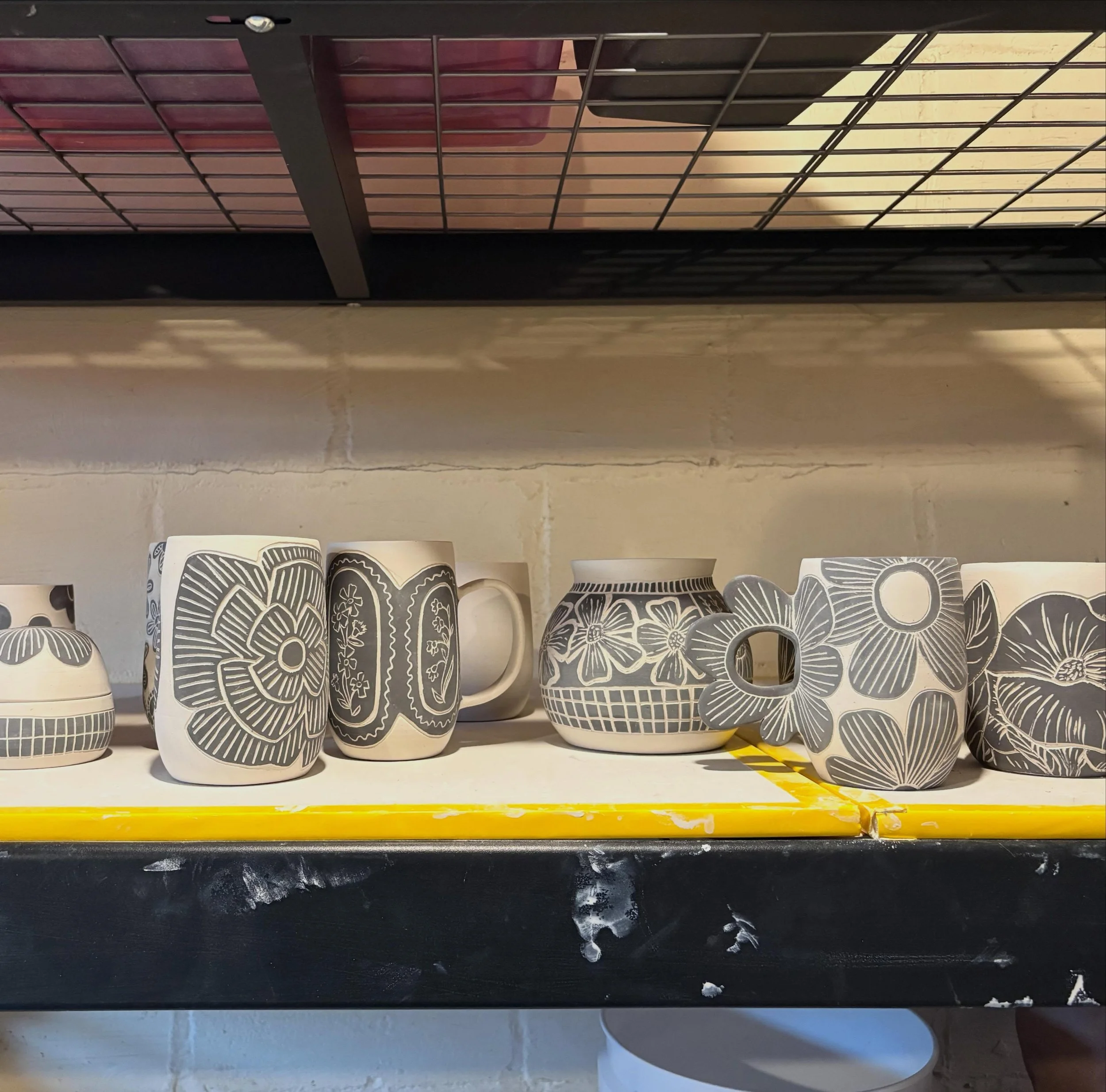 Sgraffito therapy. Someone asked recently if I ever make more than one of an item, and my answer was &ldquo;absolutely not.&rdquo; Flowers don&rsquo;t bloom the same buds each year, and if I don&rsquo;t keep trying new things, I&rsquo;ll completely w
