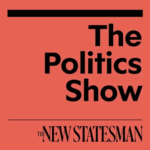 Podcast cover art with a coral background, black horizontal line at the top, and black text that reads 'The Politics Show' and 'The New Statesman'.