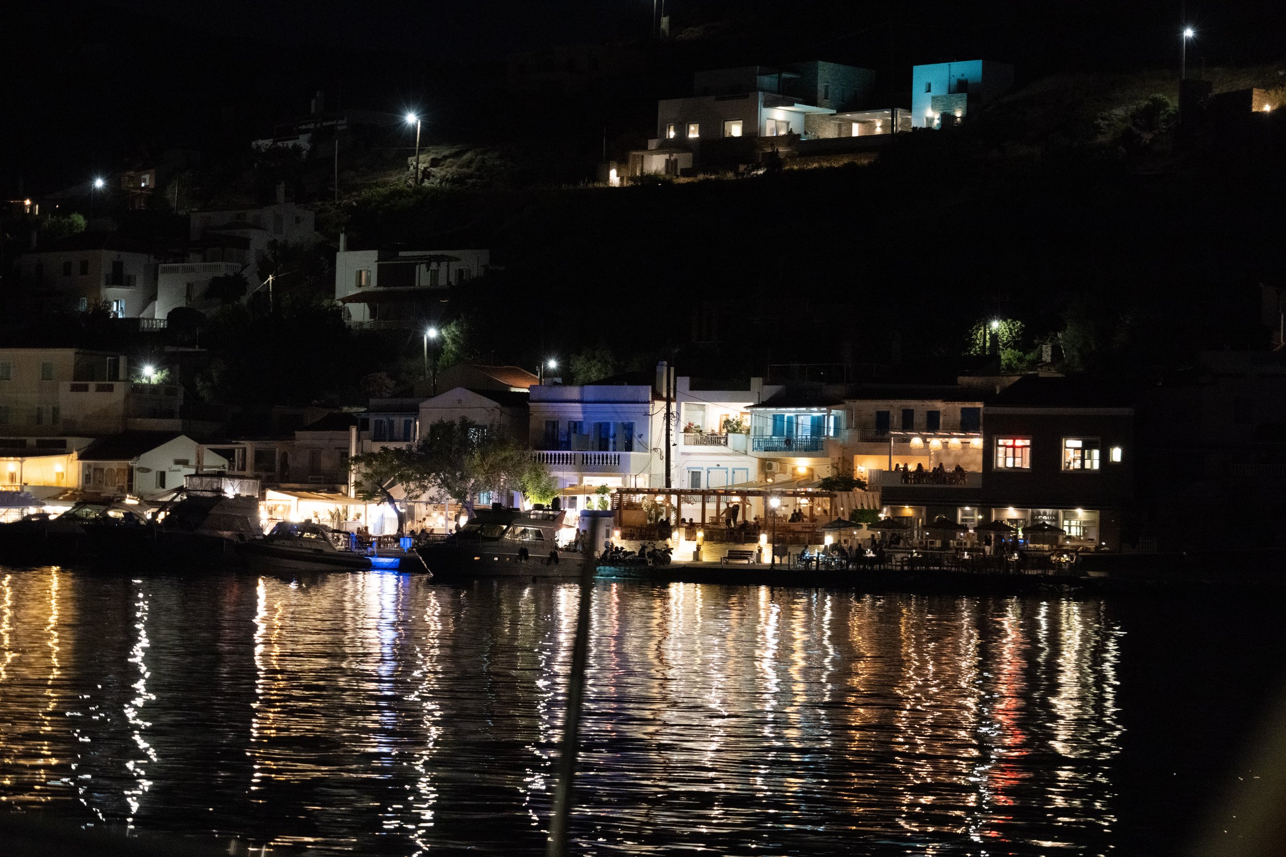 Night lights from the shore of Voukari