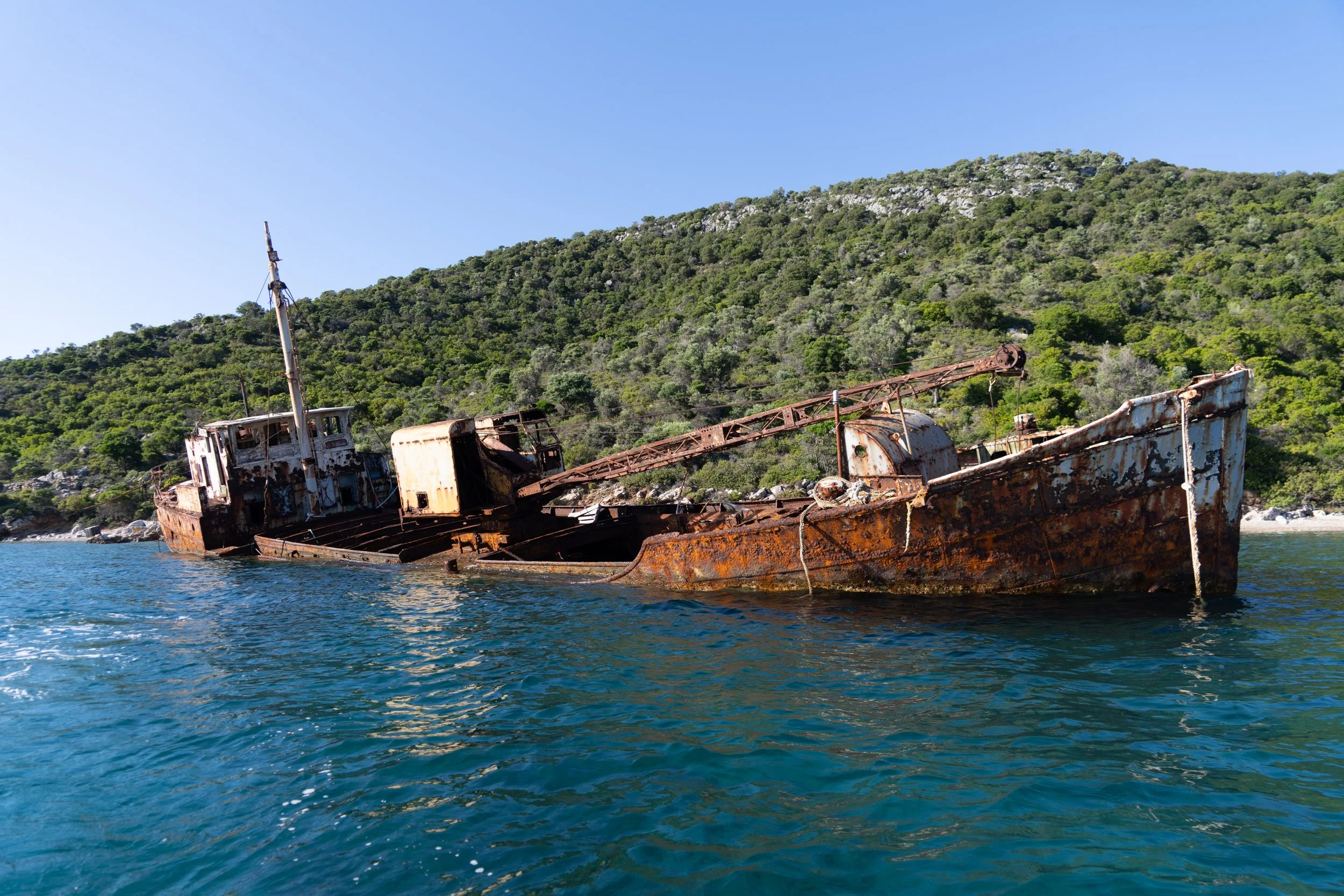 Shipwreck in nearby bay 