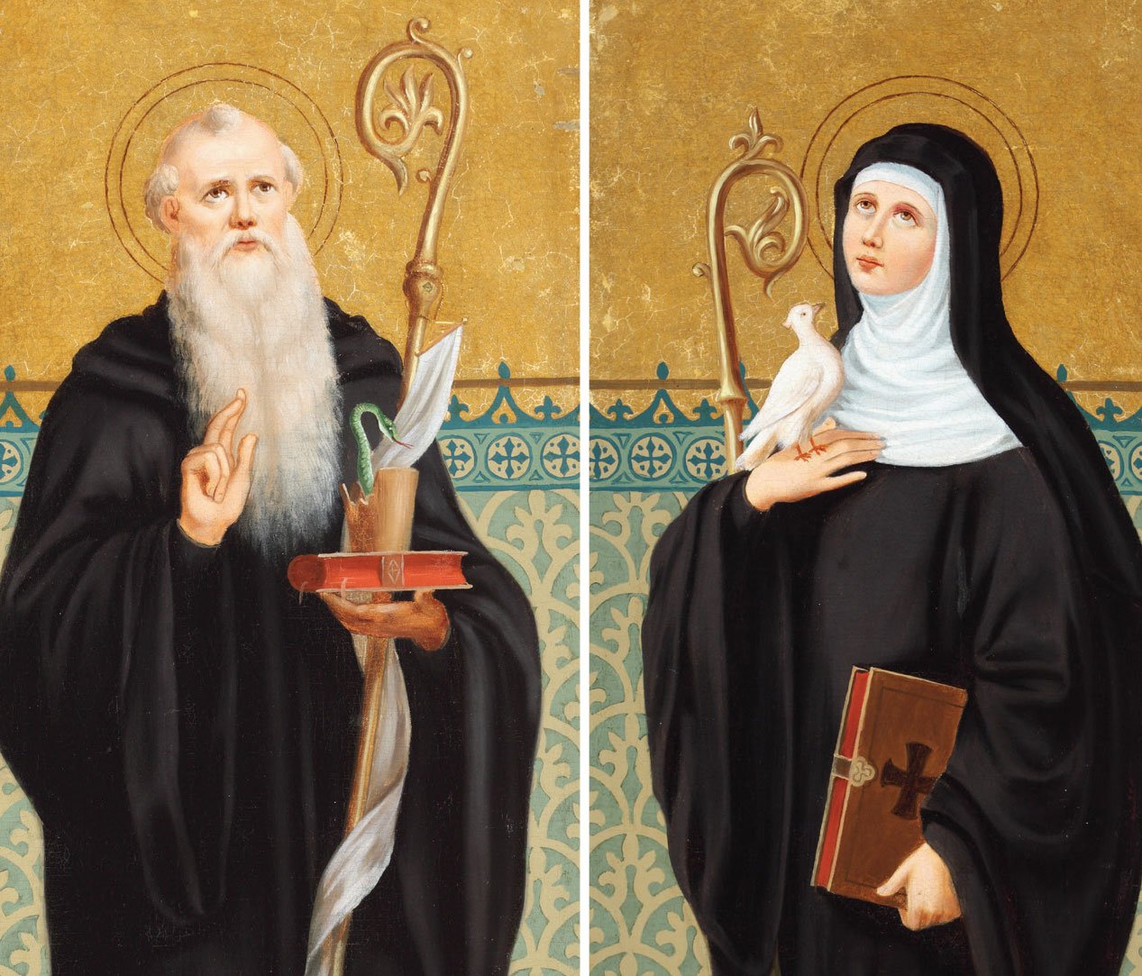 Saint Benedict and his twin sister, Saint Scholastica