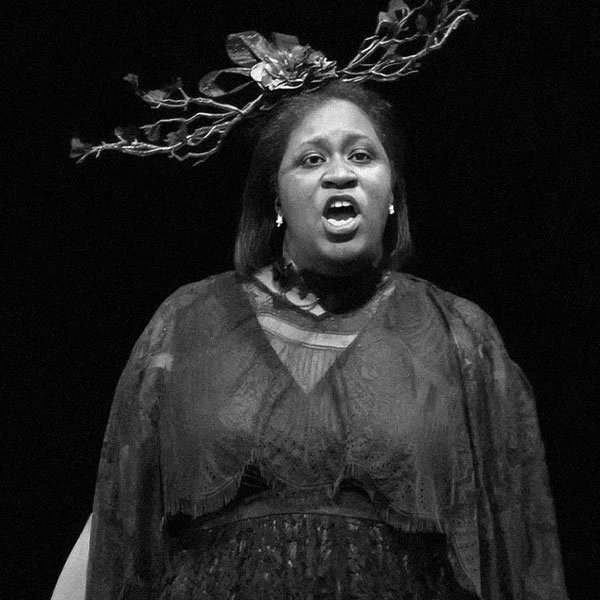 Photo of Chantal Braziel singing on stage.