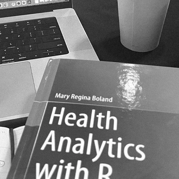 photo of the text book titled Health Analytics with R