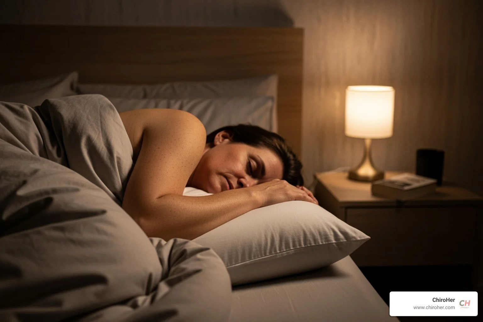 A person sleeping on their left side with a pillow between their knees - pain in right buttock when lying down