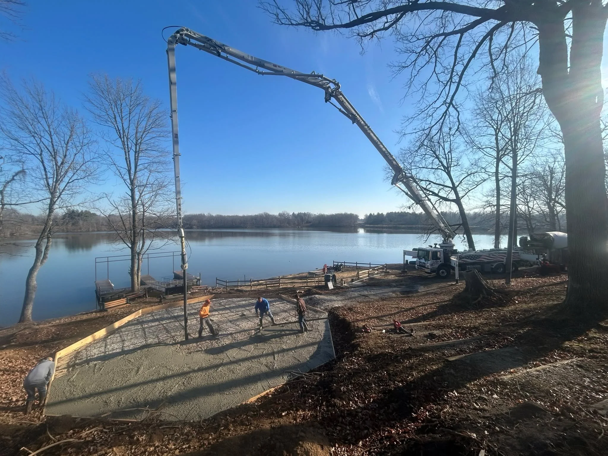The concrete for the new lakeside pavilion was poured this past weekend out at Durley Camp. A huge thank you to our friend Dave Baum for all of his hard work leading the project for the camp as we prepare for another big summer at the campground.