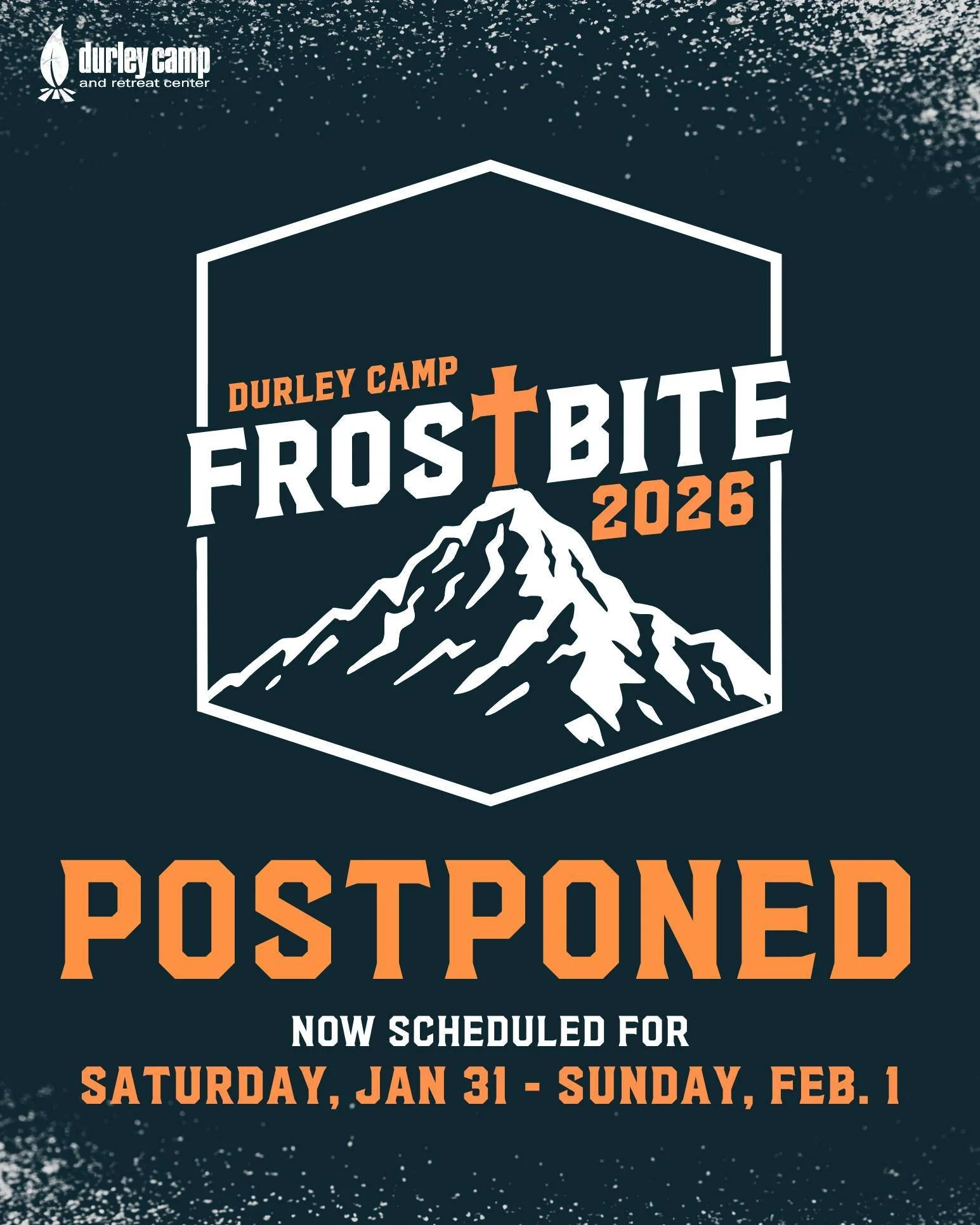 With dangerous temperatures and heavy snowfall projected to hit Greenville this weekend, we have made the decision to POSTPONE our annual Frostbite retreat until next weekend, Saturday, Jan. 31 and Sunday, Feb. 1. The retreat will begin at 9 a.m. nex