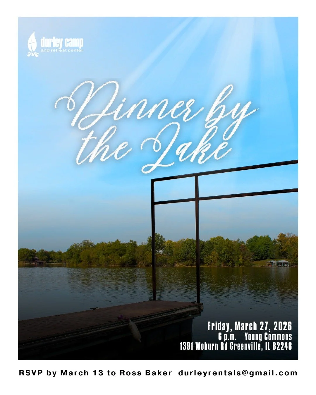 We are just one month away from our annual Dinner by the Lake. We invite you all to join us on Friday, March 27th, at 6pm to enjoy a free dinner (donations accepted), enjoy fellowship with your camp family, and hear updates about all the exciting thi