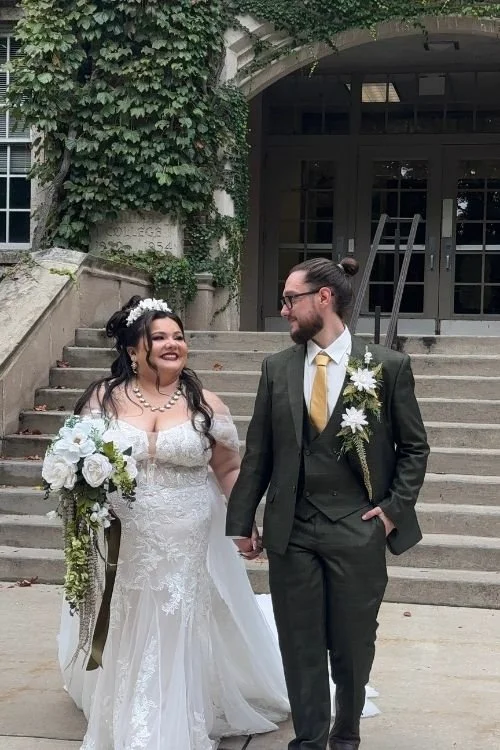 Bride and Groom at Aquinas College