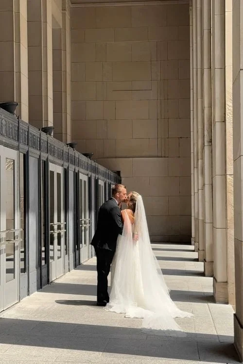 bride and groom wedding portaits amway grand plaza
