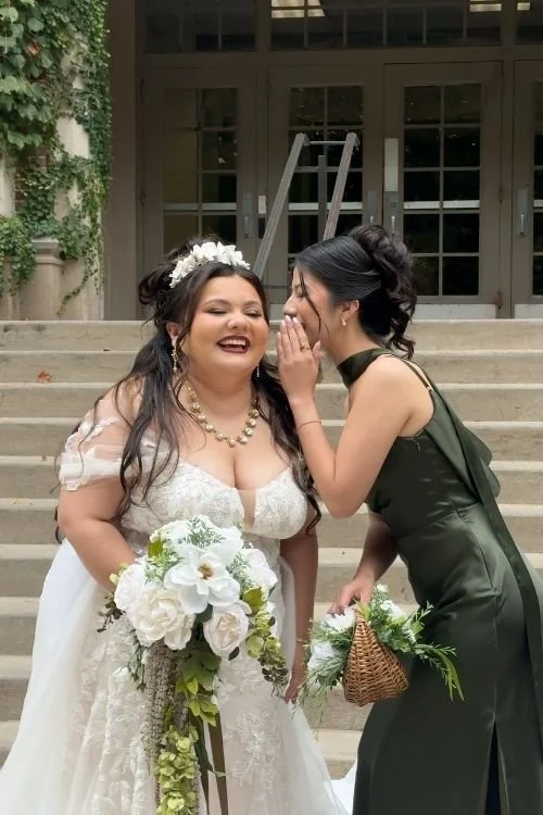 Bride and Bridesmaid at Aquinas College