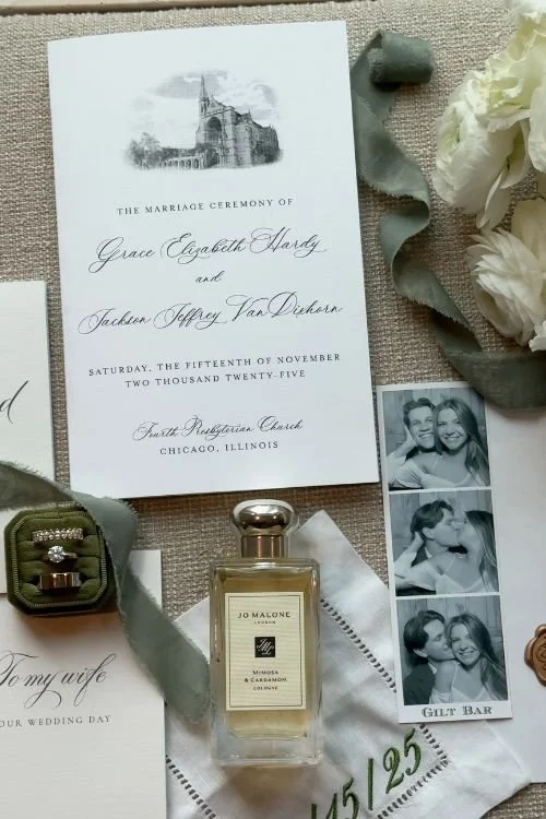 G&J Wedding Day Flat Lay @ashleykarimphotography
