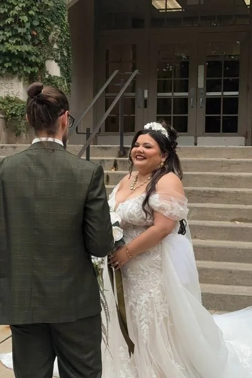 Bride and Groom at Aquinas College