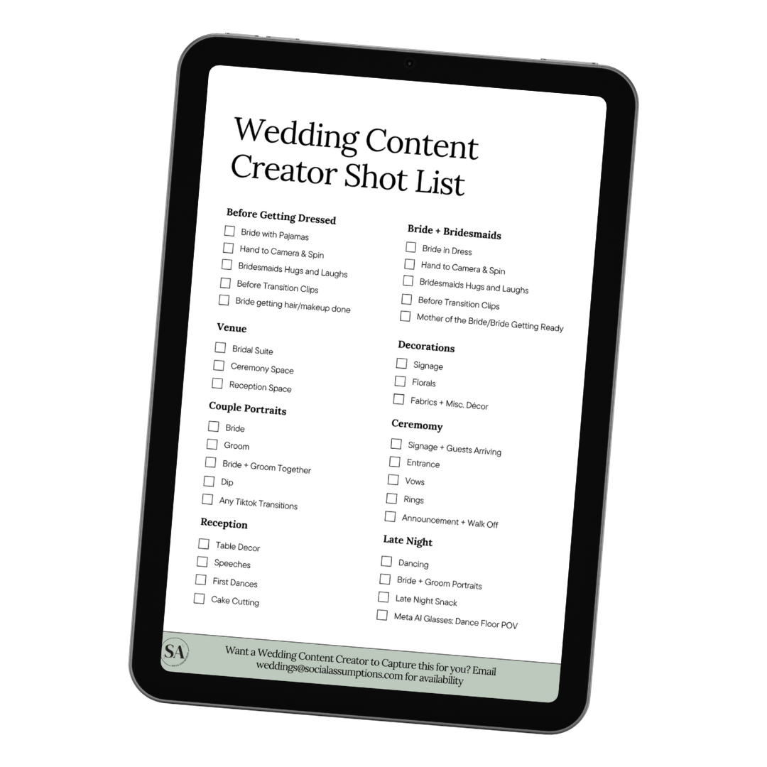 Wedding Guest Social Media Content Ideas — Social Assumptions
