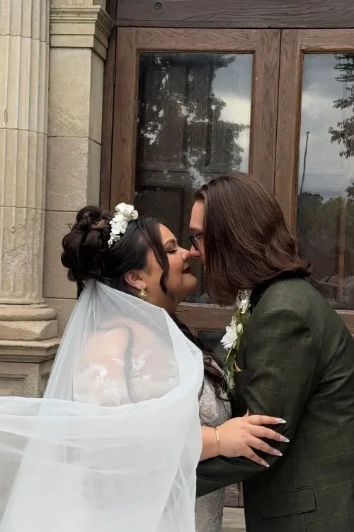 Bride and Groom at Aquinas College