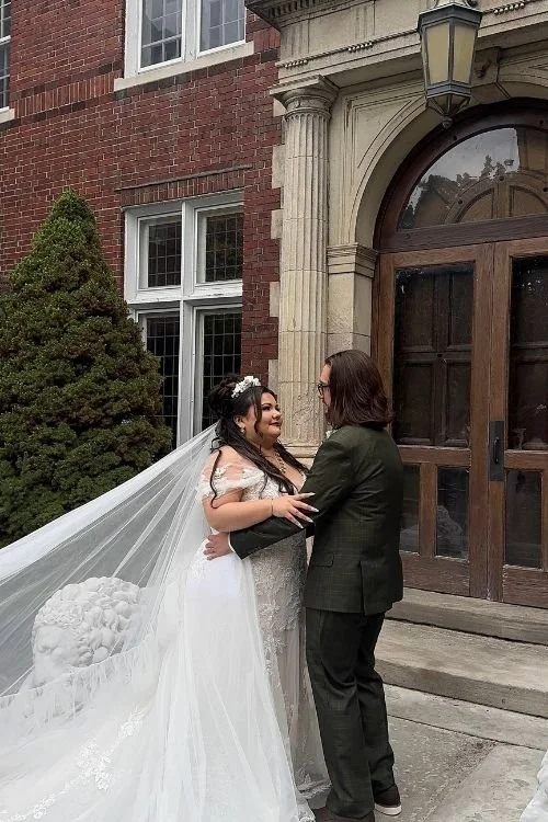 Bride and Groom at Aquinas College