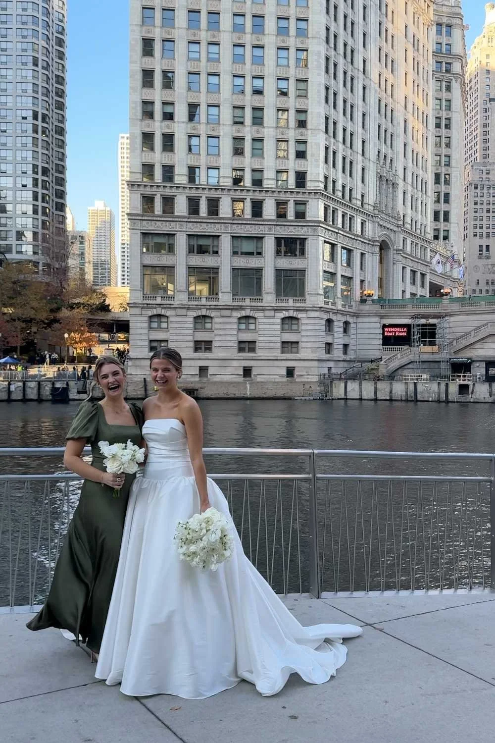 girls laughing bridesmaid