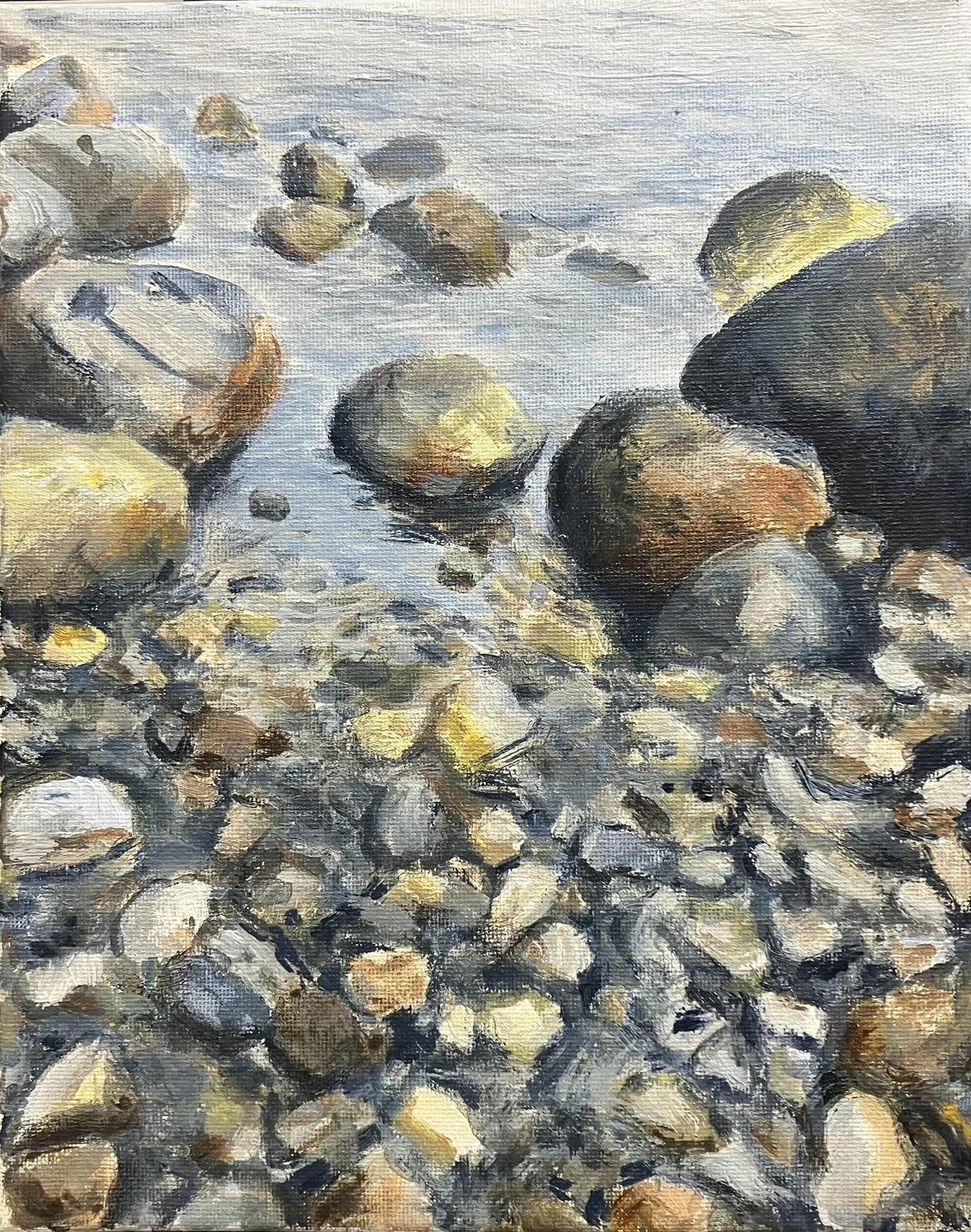 "Stones the Sea has Kept" 10 x 8 acrylic on canvas