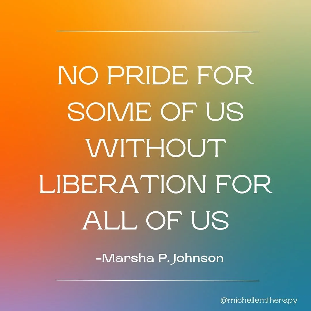 Happy Pride 2024! May you love and be loved authentically, today and always. 💗

Instagram is 🚫 therapy. This post is for educational purposes only. 

#pridemonth #pride2024 #therapy #liberation #mentalhealth #marshapjohnson