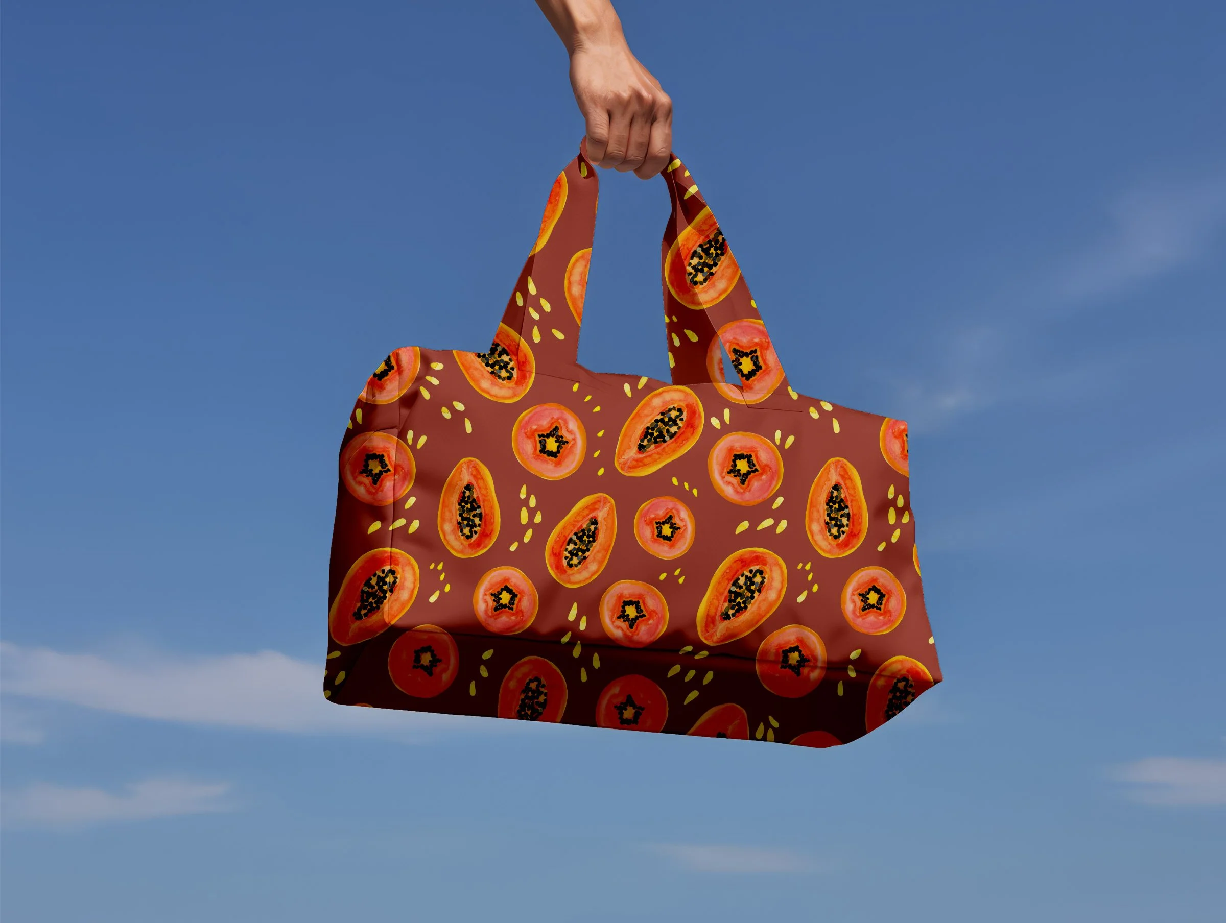 fun-fruity-colorful-papaya-pattern-Duffle-Bag-veramis-spaziani.jpg