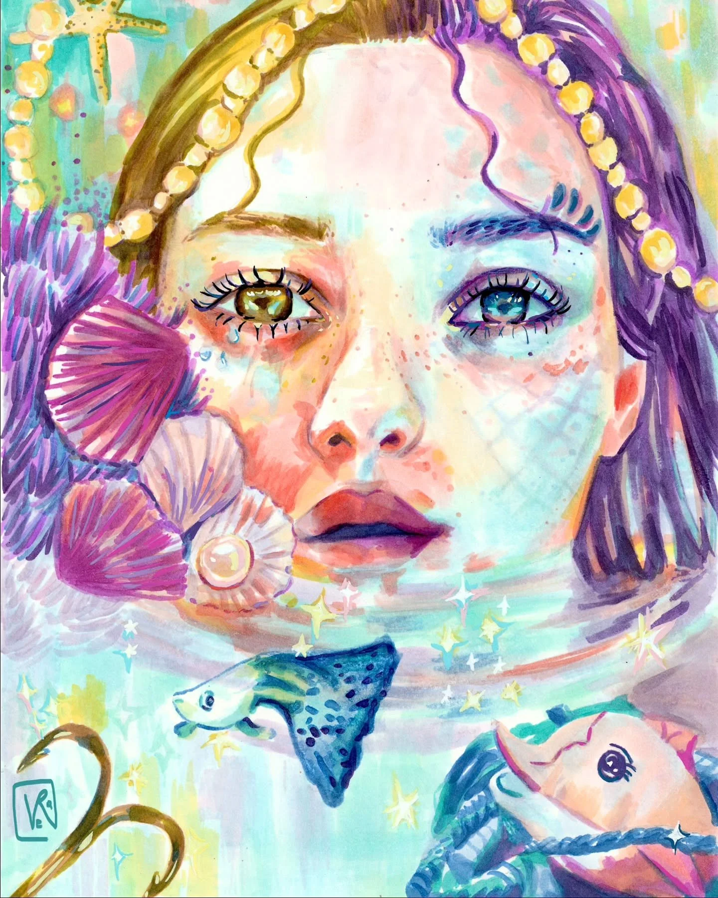 LURE✨🎣🧜🏻&zwj;♀️ 
The siren's voice drowns out of the water. The bright objects blind her eyes. She has been captivated by the beauty and soon will be captive too. This time it's not her who sings the song; it's the sailor who sweetens her with his