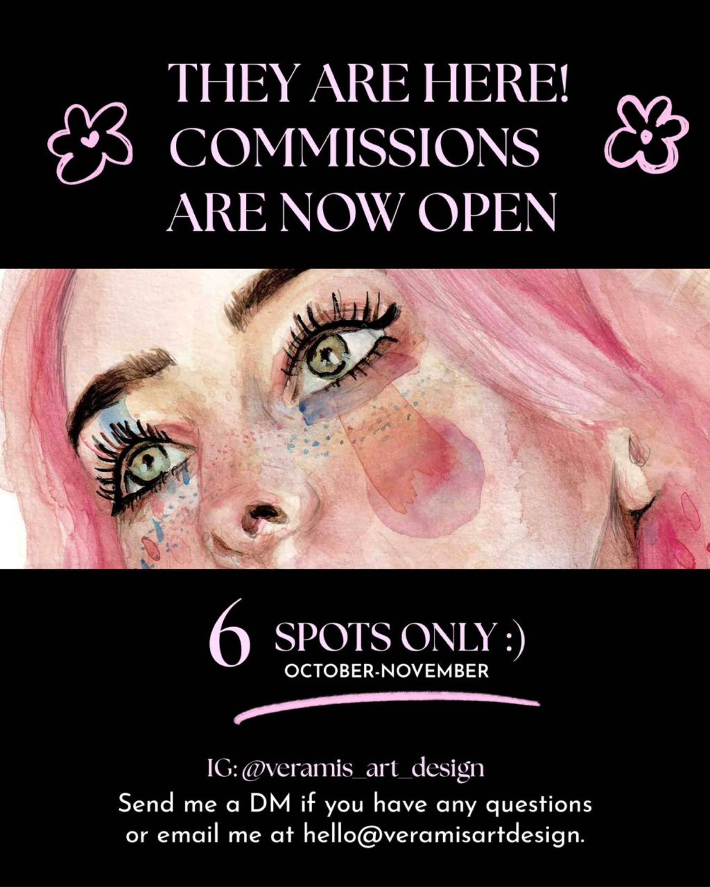 🩷🌸 Portrait Commissions Are Now Open! 🌸🩷
They&rsquo;re here! I&rsquo;m opening 6 spots only for custom portraits this October&ndash;November.  Just in time for the holidays!

Whether it&rsquo;s a gift for someone special, a memory of your pet, or