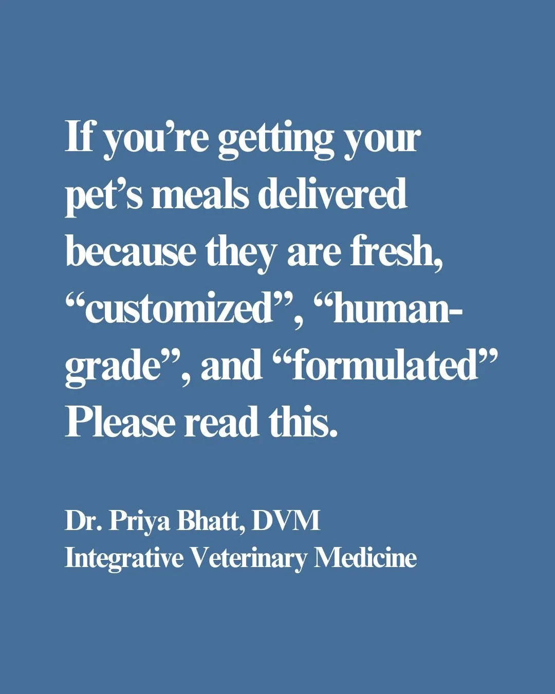 Veterinarians talk. We compare notes. We advise one another.

I was part of a discussion about fresh food diets delivered to pet parents. Different clinics. Same pattern.

Dogs losing weight when they should not be.
Active dogs not meeting basic calo