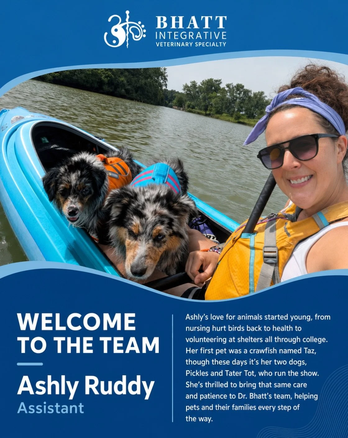Please help us welcome Ashly Ruddy to the BIVS team! 💙🐾

Ashly joins us as an assistant, bringing years of love for animals, plenty of patience, and a lifelong habit of helping any creature who needs her.

Her first pet was a crawfish named Taz. Th