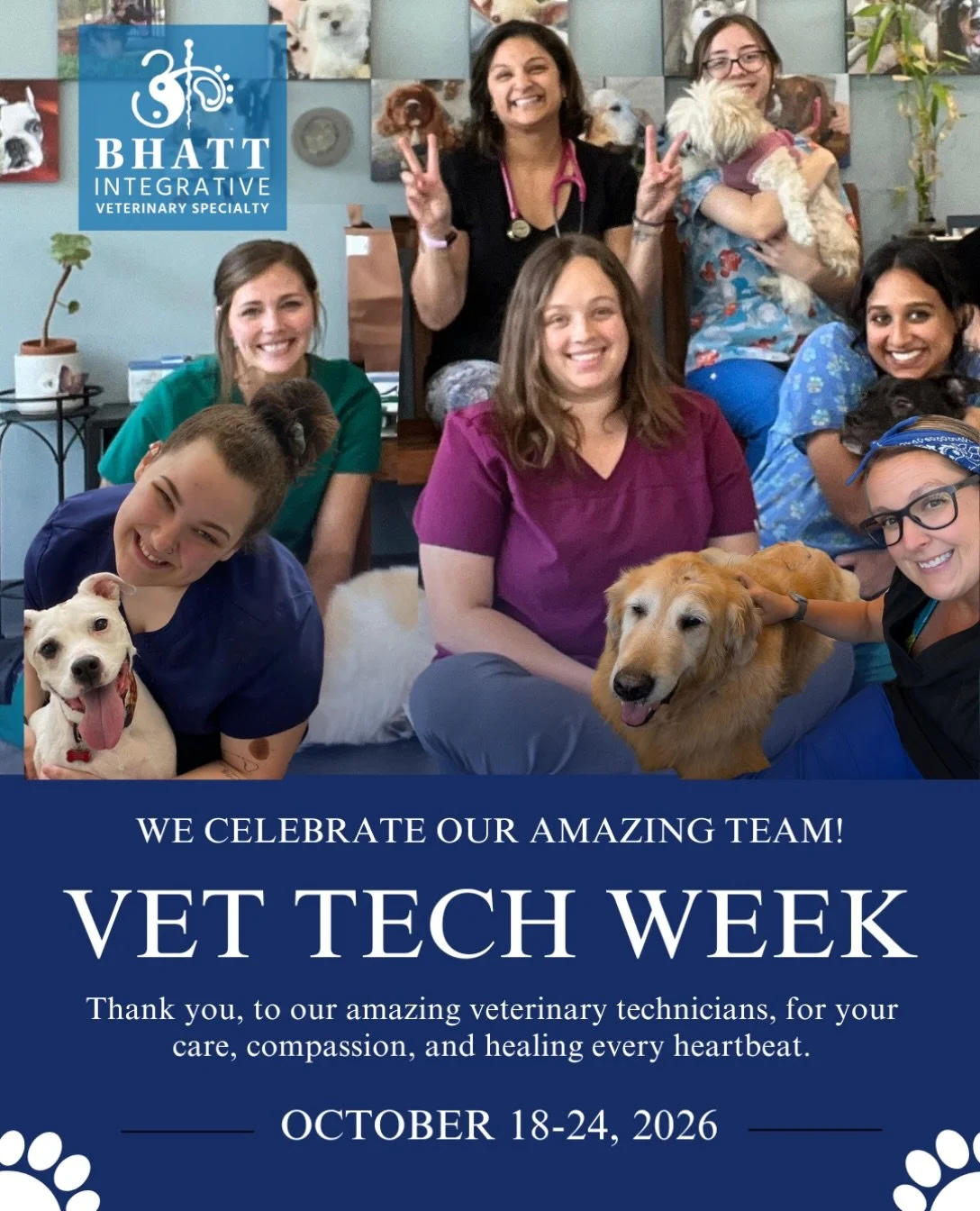 To the vet techs and veterinary nurses who clean up the messes, comfort the scared patients, and stay steady through the hardest moments: thank you. ❤️🐾

It&rsquo;s National Veterinary Technician Week, a time to recognize the skill, compassion, and 