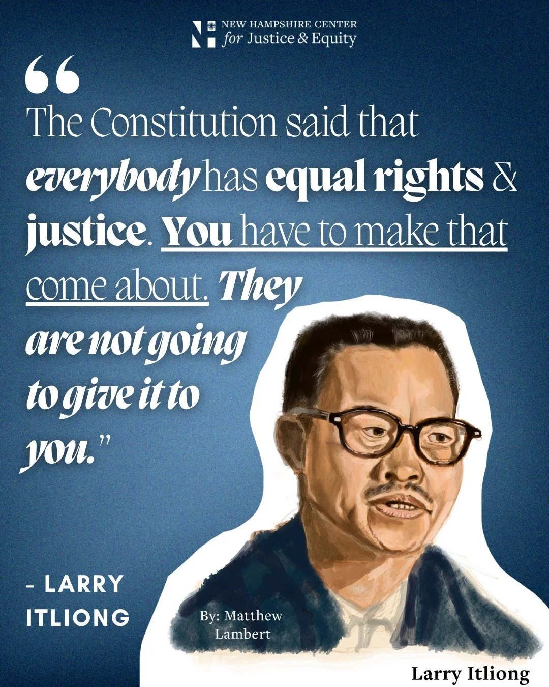 Today NHCJE celebrates the birthday of Filipino American labor &amp; civil rights activist, Larry Itliong.

Larry Itliong's life reminds us of the power of solidarity and the importance of building bridges across communities in the struggle for justi