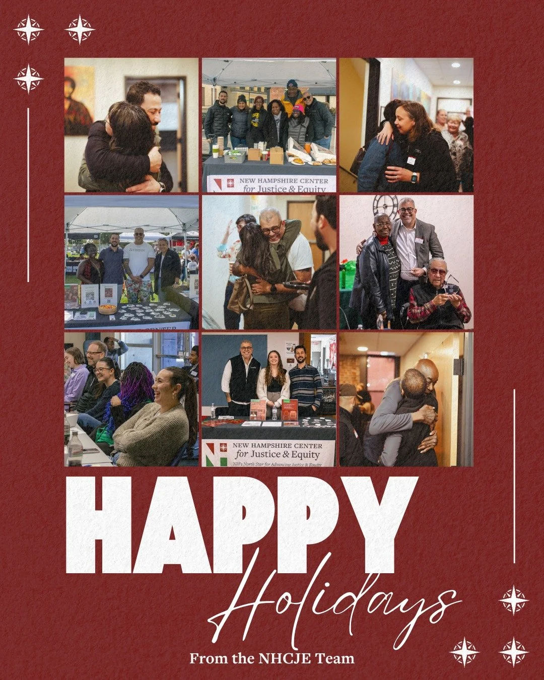 Happy Holidays from the NHCJE Team! 

Please note that our office will be closed from Wednesday, December 24th through January 4th. 

We will return to the office on Monday, January 5th. 

Thank you &amp; Happy Holidays!