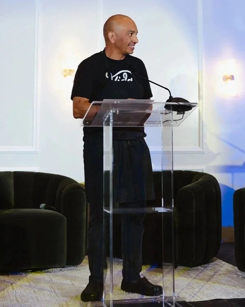 Chef David Vargas of Vida Cantina in Portsmouth, NH, which provided food for the event, took to the stage to tell his story of being a first generation American, how his food reflects his Mexican American roots.
