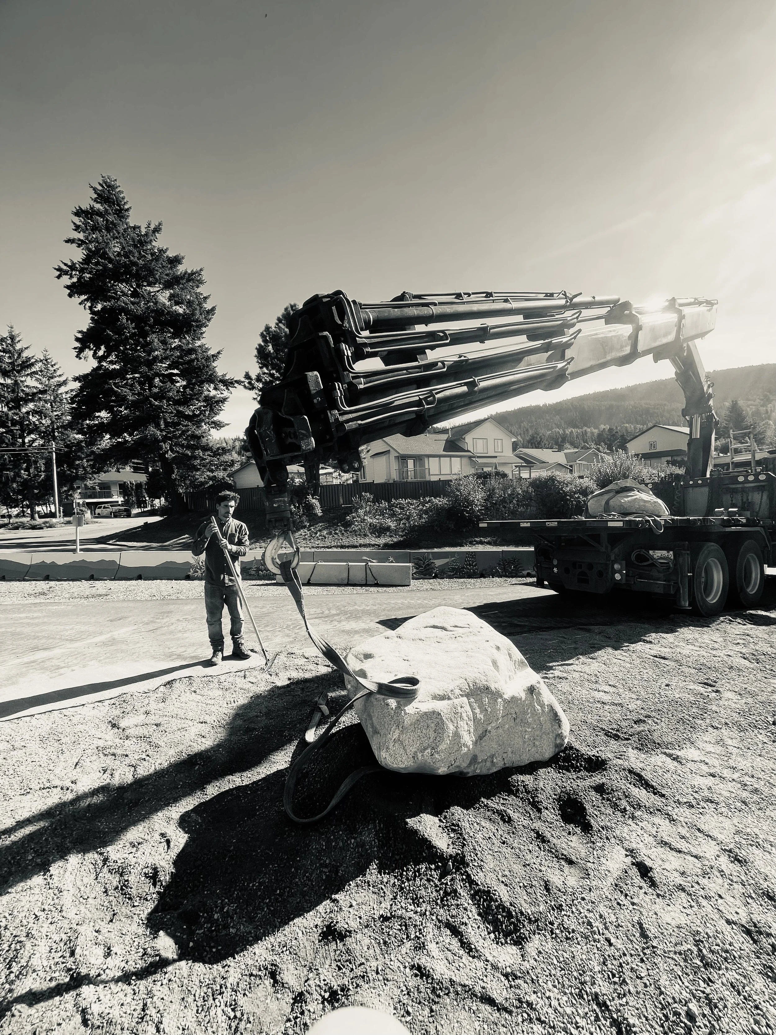 using a Hijab to locate granite boulders