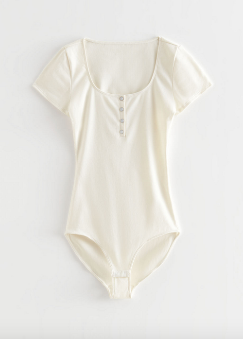 &amp; Other Stories Buttoned Short Sleeve Bodysuit