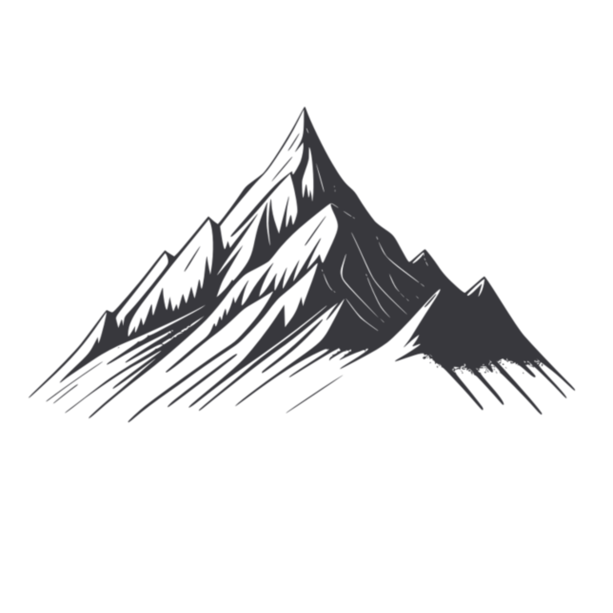 A mountain colored in black.