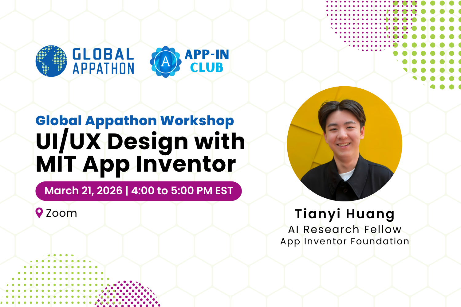 Global Appathon Workshop: UI/UX Design with MIT App Inventor