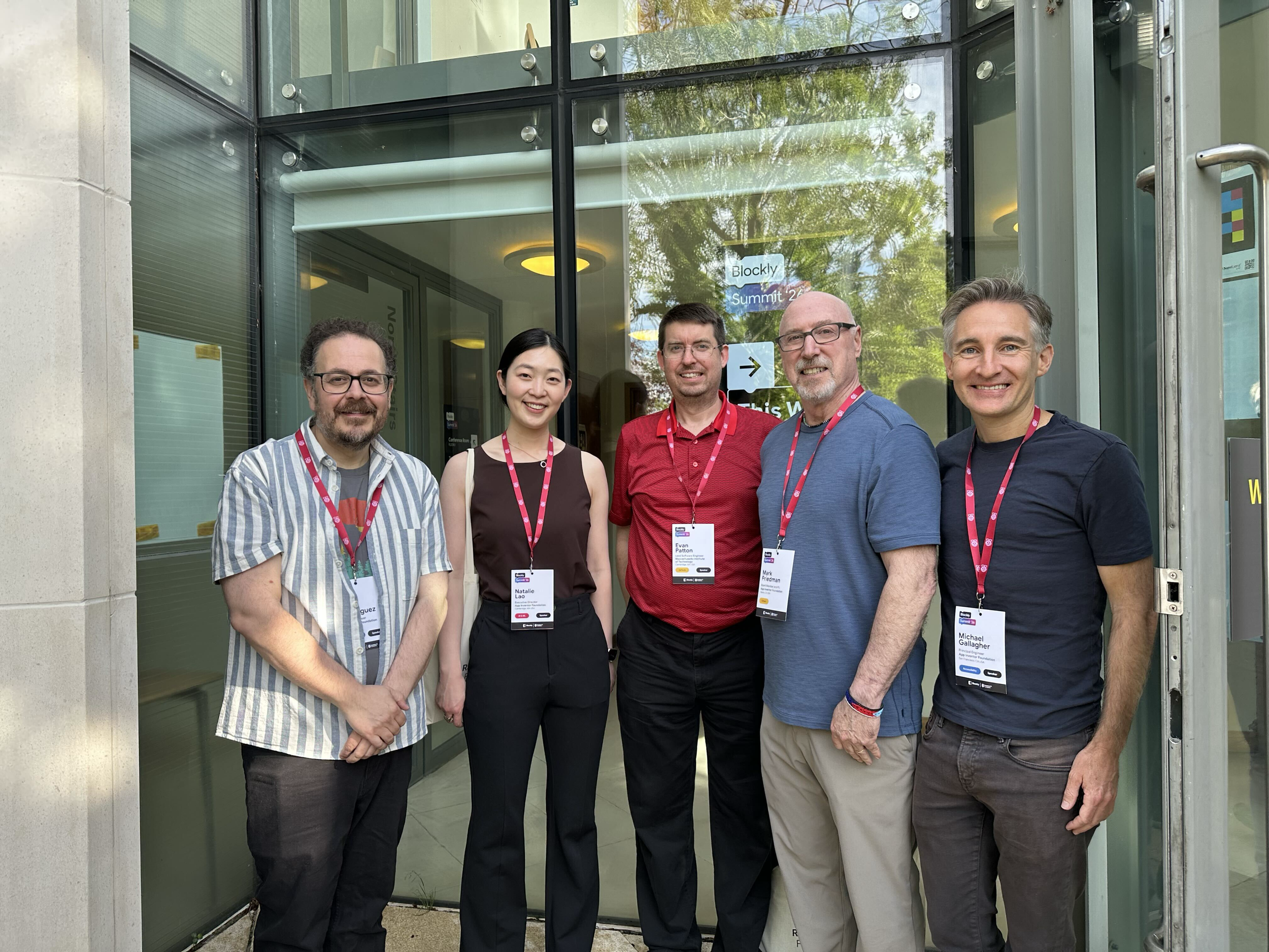 Group photo of José Dominguez, Natalie Lao, Evan Patton, Mark Friedman, Mike Gallagher