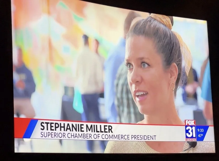Being interviewed to discuss resources for those experiencing insurance shortfalls after the Marshall Fire.