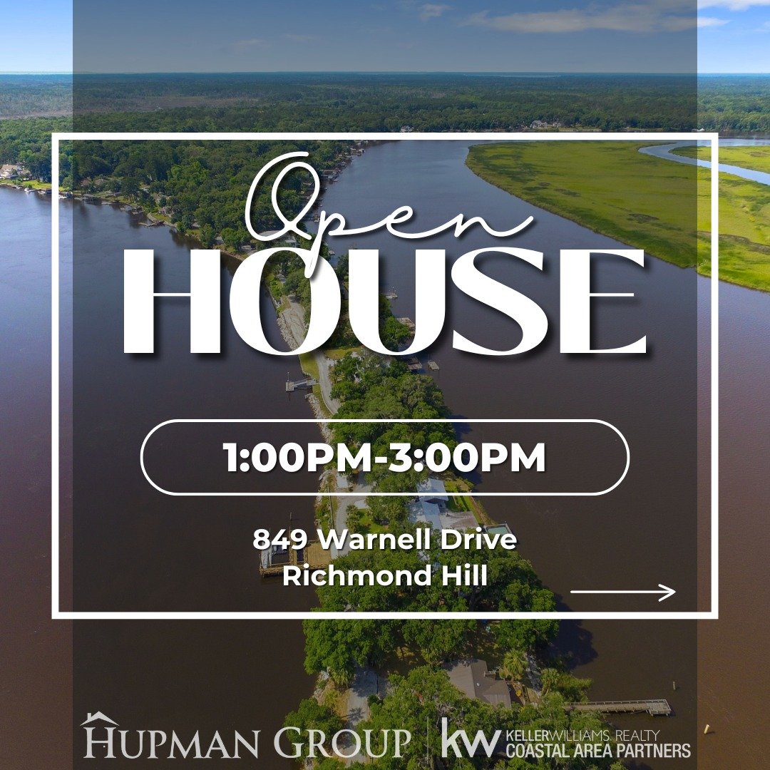 📢 ＯＰＥＮ ＨＯＵＳＥ！ 
🛑 849 Warnell Drive in Richmond Hill! Today from 1-3pm!
@chandiehupman_realtor Listed by the Hupman Group at Keller Williams Realty Coastal Area Partners | Each office is independently owned and operated | Office Address: 329 Commerc