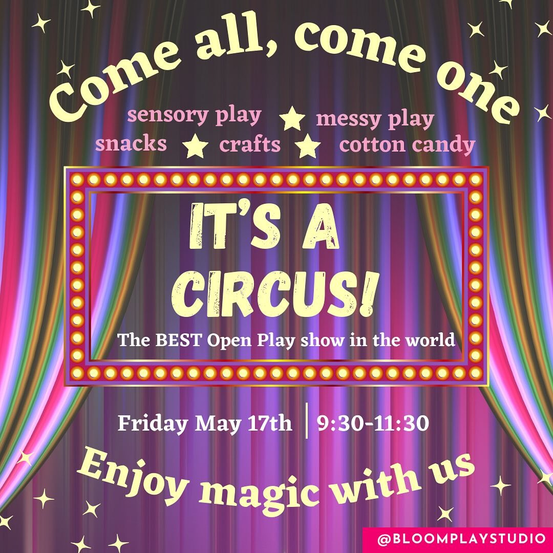 &ldquo;It&rsquo;s a Circus&rdquo; theme Open Play this week at BLOOM! 
Join us as we celebrate and say THANK YOU Mobile for nominating us to the finals for this year&rsquo;s Nappie Awards! 

Don&rsquo;t miss our &ldquo;It&rsquo;s a Circus&rdquo; them