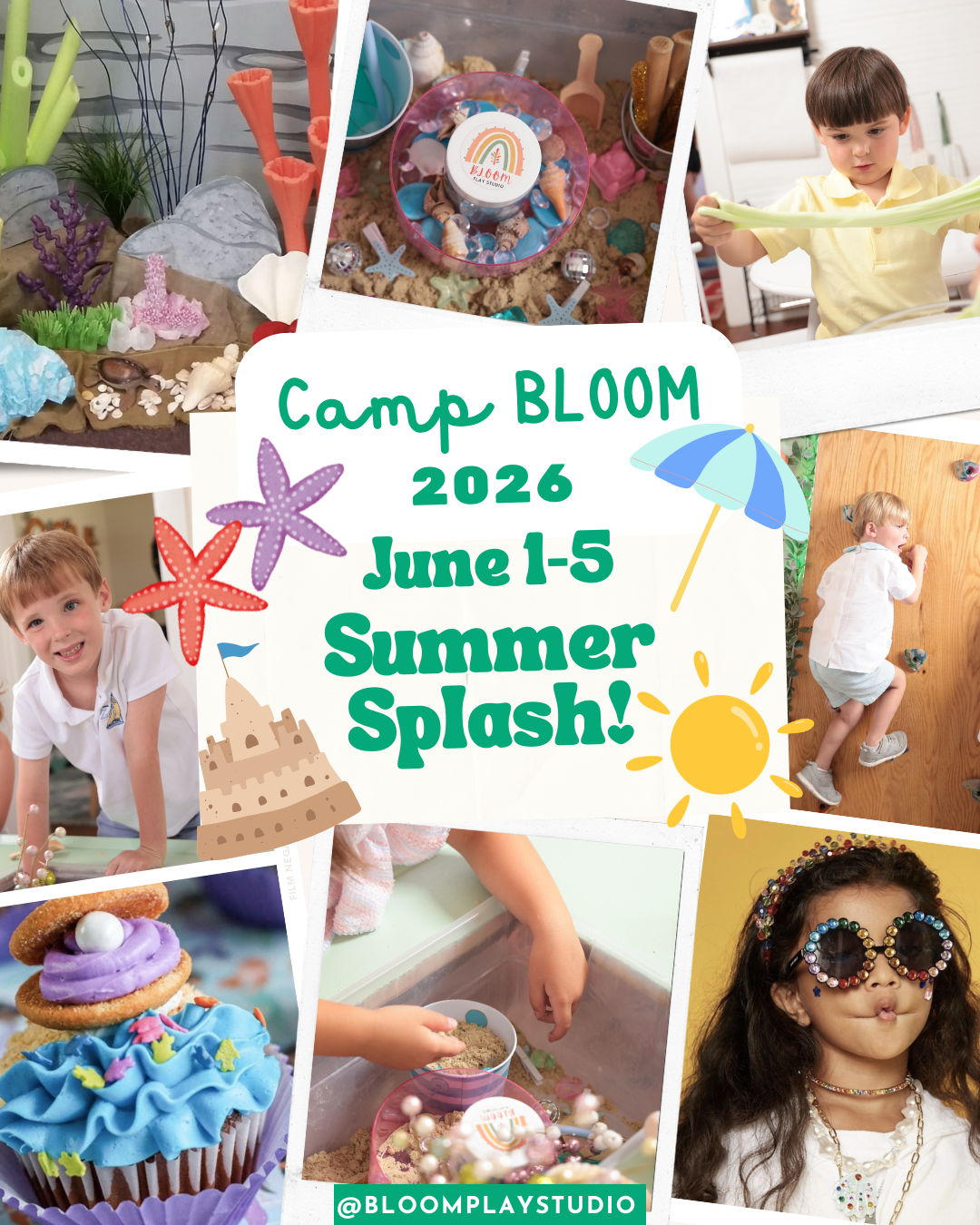 Summer Camp Week 1: (June 1-5) “Life's a Beach” featuring spray foam coral reef process art, DIY Sunnie Designs, Kinetic sand sensory/messy play, oyster shell cupcakes & sea slime sensory kits!