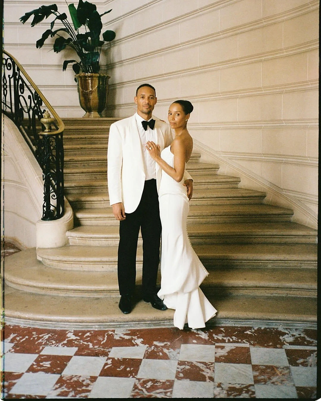A moment for our bride Nicole &mdash; 🤍

Simply divine, at her Parisian Wedding, and her handsome groom by her side. The bride wore &lsquo;Isolde&rsquo; by @inesdisanto 

Bride | @nicolebeattybrown 
Gown | @inesdisanto from @markingramatelier 
Photo